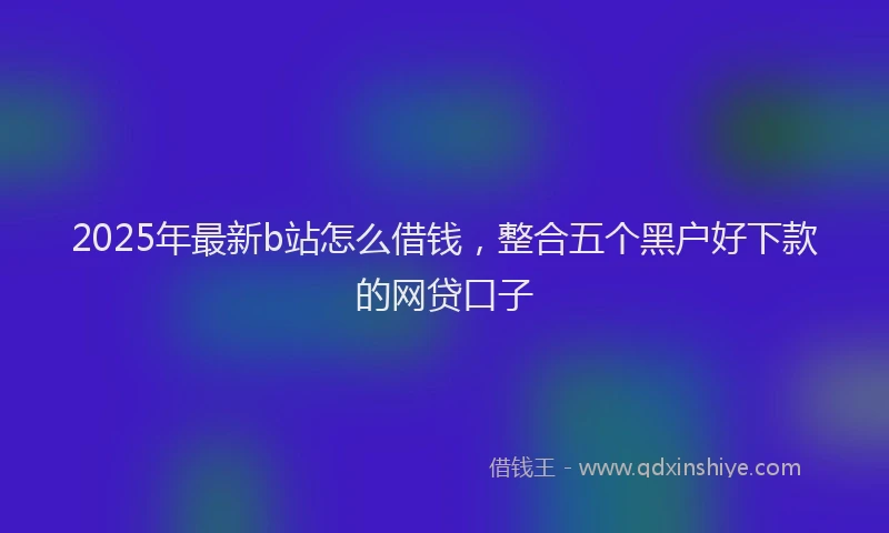 2025年最新b站怎么借钱，整合五个黑户好下款的网贷口子