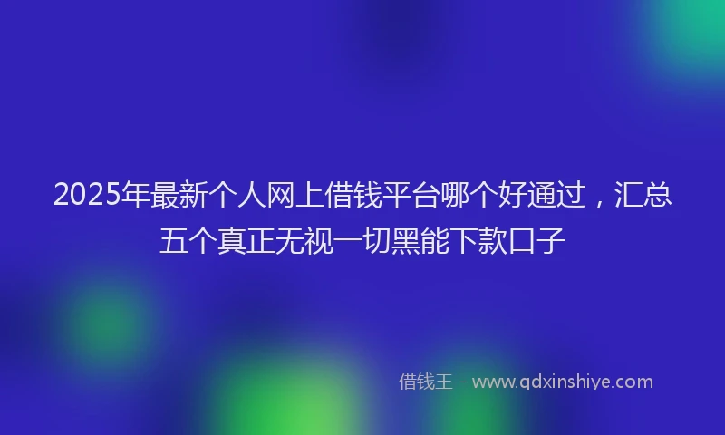 2025年最新个人网上借钱平台哪个好通过，汇总五个真正无视一切黑能下款口子