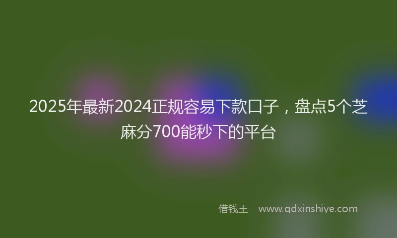2025年最新2024正规容易下款口子，盘点5个芝麻分700能秒下的平台