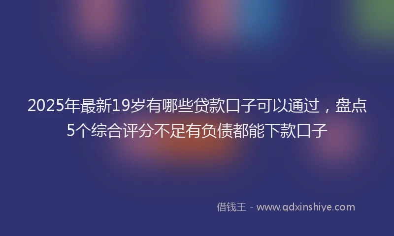 2025年最新19岁有哪些贷款口子可以通过，盘点5个综合评分不足有负债都能下款口子