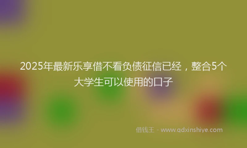 2025年最新乐享借不看负债征信已经，整合5个大学生可以使用的口子