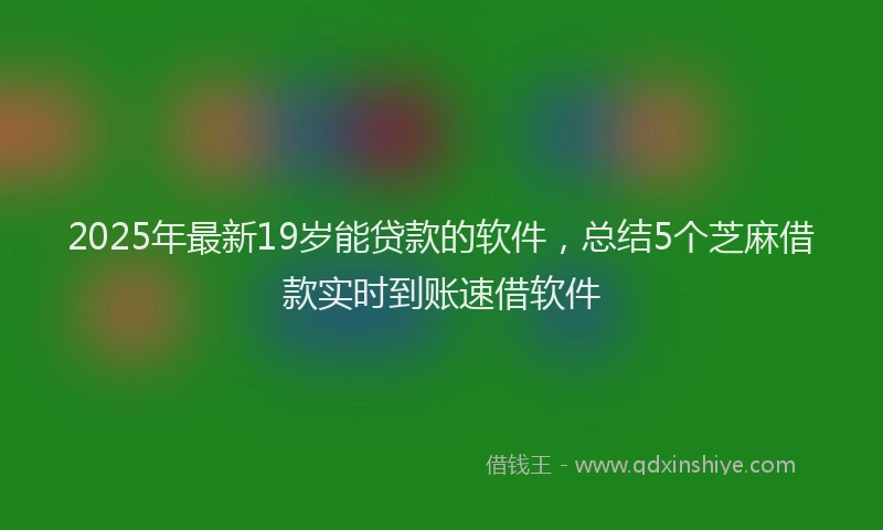 2025年最新19岁能贷款的软件，总结5个芝麻借款实时到账速借软件
