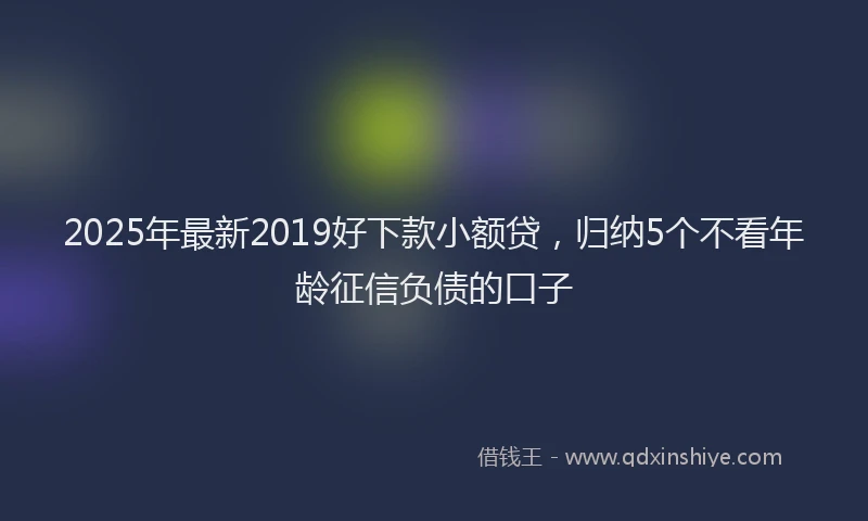 2025年最新2019好下款小额贷，归纳5个不看年龄征信负债的口子