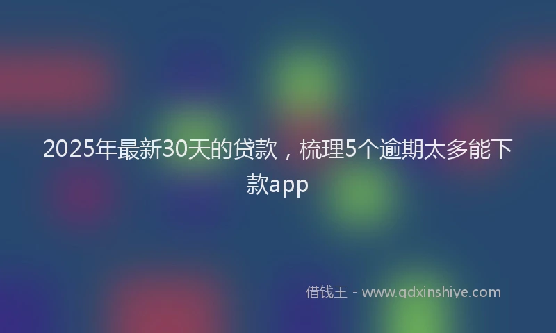2025年最新30天的贷款，梳理5个逾期太多能下款app