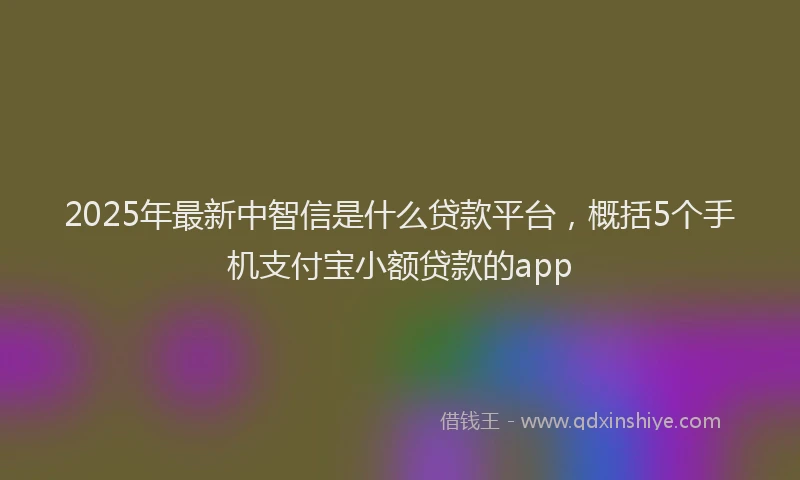 2025年最新中智信是什么贷款平台，概括5个手机支付宝小额贷款的app