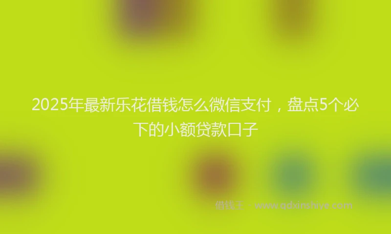 2025年最新乐花借钱怎么微信支付，盘点5个必下的小额贷款口子