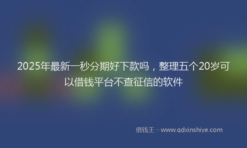 2025年最新一秒分期好下款吗，整理五个20岁可以借钱平台不查征信的软件