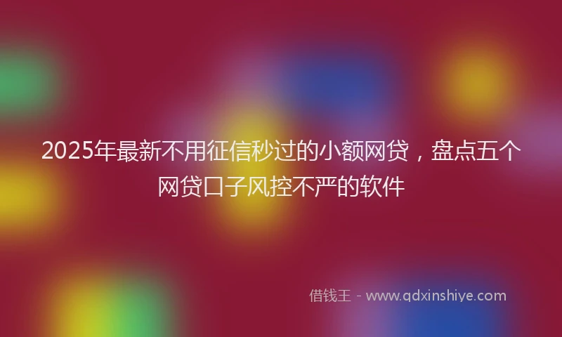 2025年最新不用征信秒过的小额网贷，盘点五个网贷口子风控不严的软件