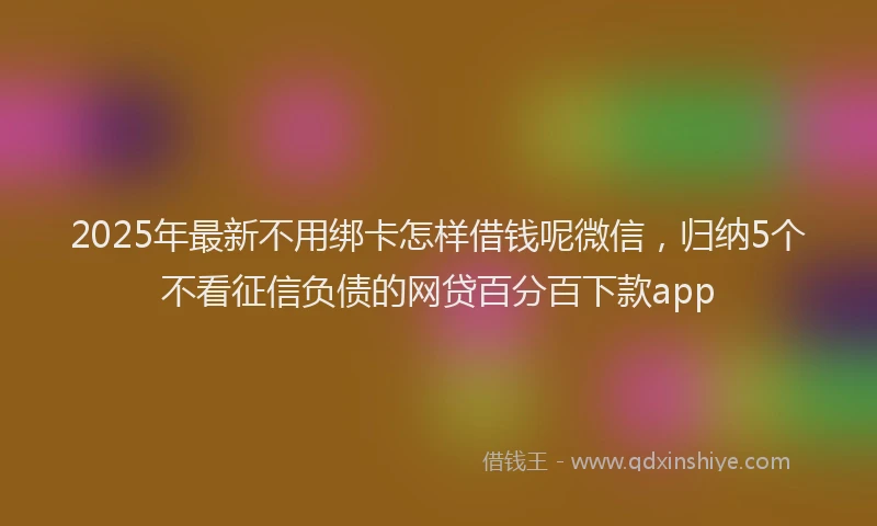 2025年最新不用绑卡怎样借钱呢微信，归纳5个不看征信负债的网贷百分百下款app