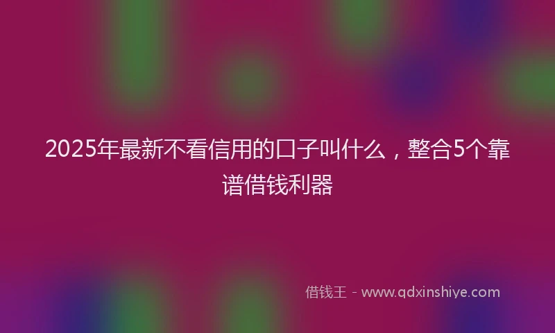2025年最新不看信用的口子叫什么，整合5个靠谱借钱利器