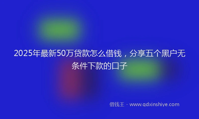 2025年最新50万贷款怎么借钱，分享五个黑户无条件下款的口子