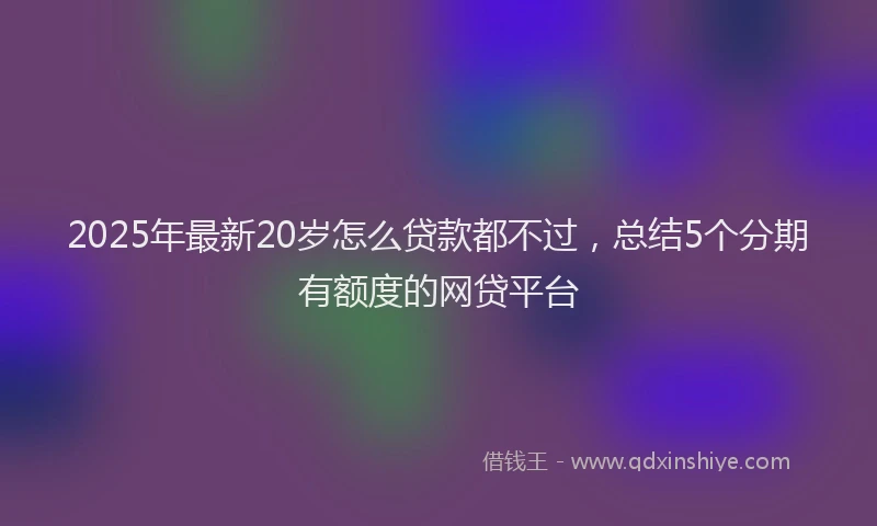 2025年最新20岁怎么贷款都不过，总结5个分期有额度的网贷平台