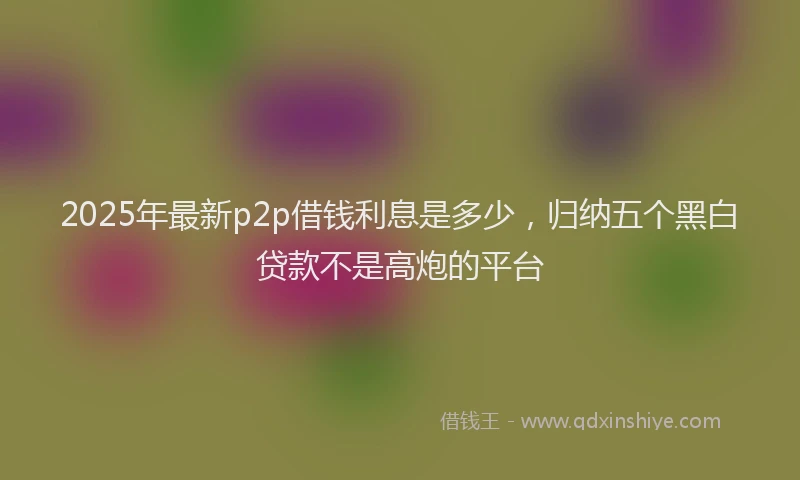 2025年最新p2p借钱利息是多少，归纳五个黑白贷款不是高炮的平台
