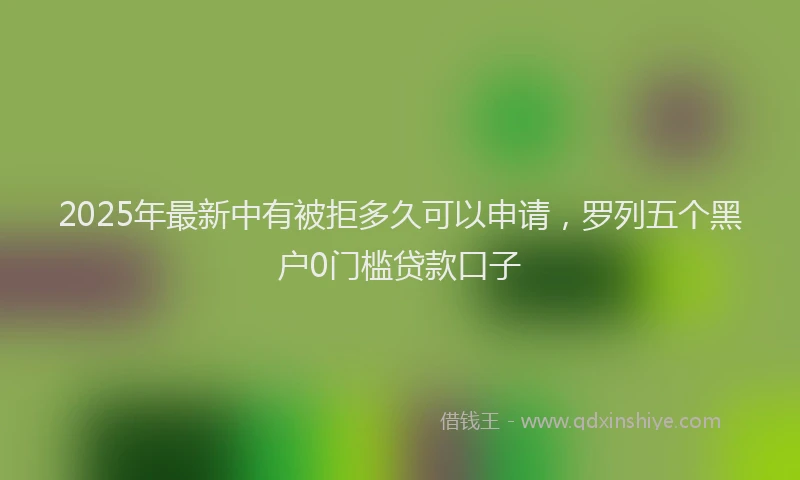 2025年最新中有被拒多久可以申请，罗列五个黑户0门槛贷款口子
