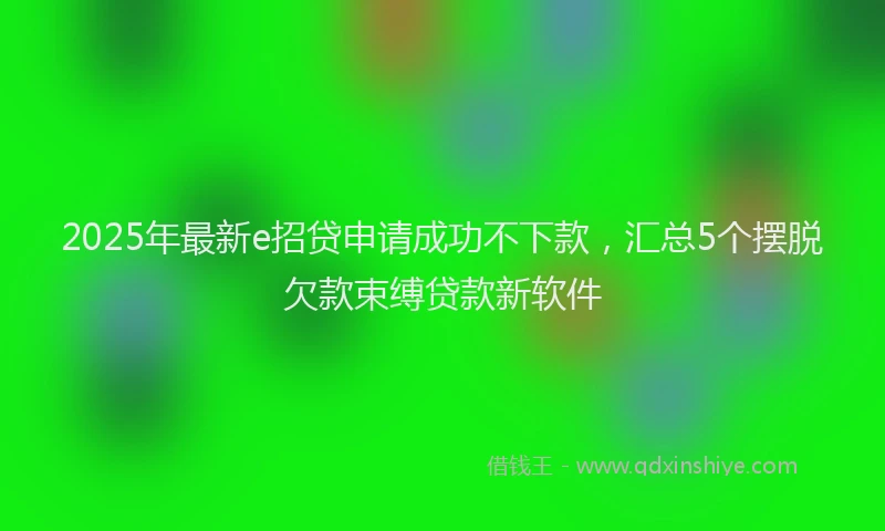 2025年最新e招贷申请成功不下款，汇总5个摆脱欠款束缚贷款新软件
