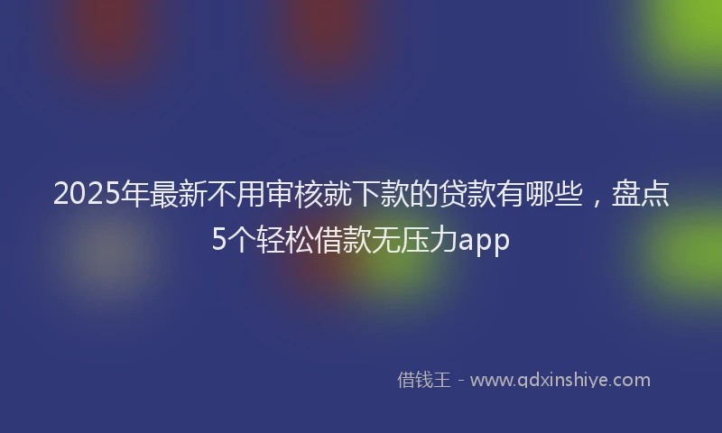 2025年最新不用审核就下款的贷款有哪些，盘点5个轻松借款无压力app