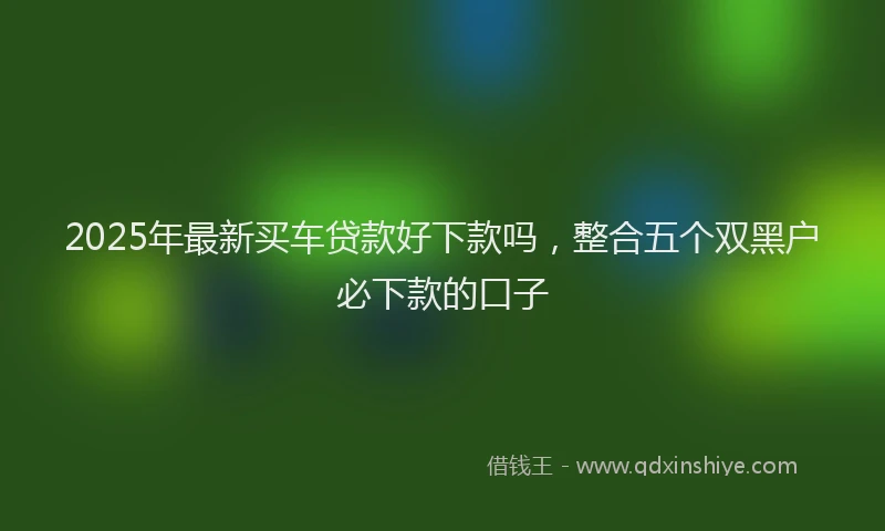 2025年最新买车贷款好下款吗，整合五个双黑户必下款的口子