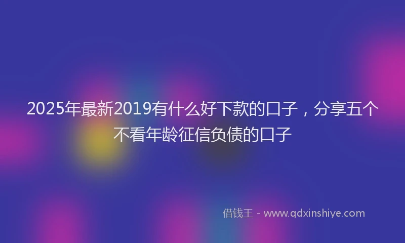 2025年最新2019有什么好下款的口子，分享五个不看年龄征信负债的口子