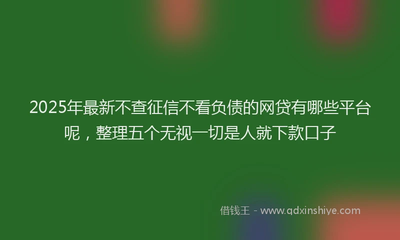 2025年最新不查征信不看负债的网贷有哪些平台呢，整理五个无视一切是人就下款口子