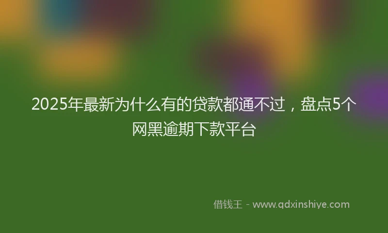 2025年最新为什么有的贷款都通不过，盘点5个网黑逾期下款平台