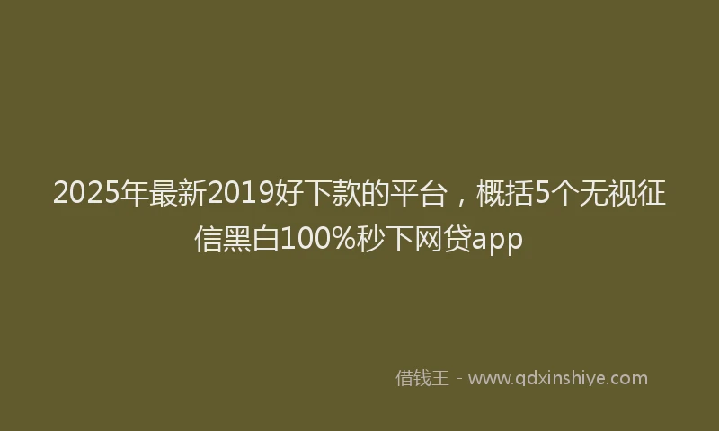 2025年最新2019好下款的平台，概括5个无视征信黑白100%秒下网贷app