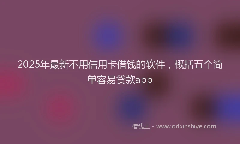 2025年最新不用信用卡借钱的软件，概括五个简单容易贷款app