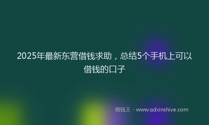 2025年最新东营借钱求助，总结5个手机上可以借钱的口子