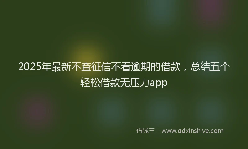 2025年最新不查征信不看逾期的借款，总结五个轻松借款无压力app