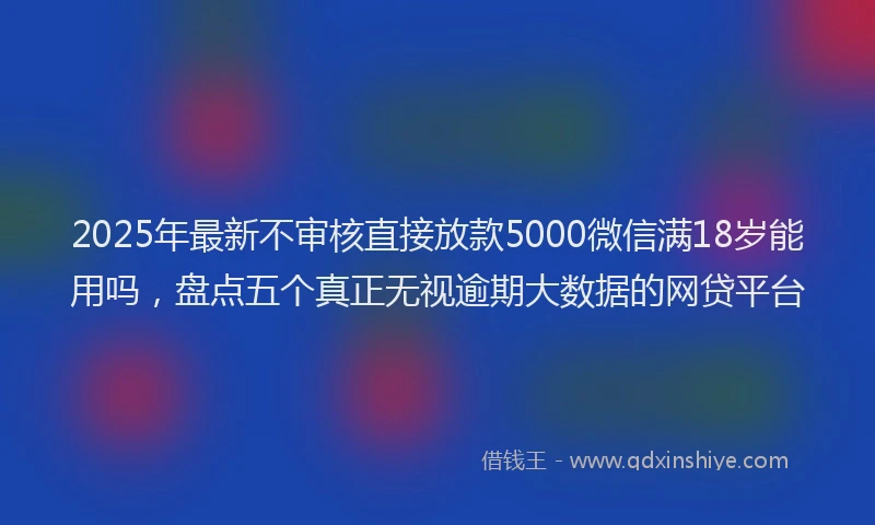 2025年最新不审核直接放款5000微信满18岁能用吗，盘点五个真正无视逾期大数据的网贷平台