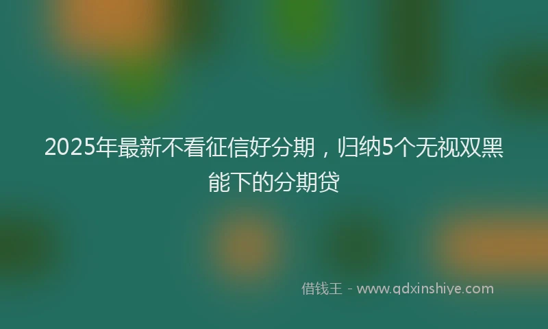 2025年最新不看征信好分期，归纳5个无视双黑能下的分期贷