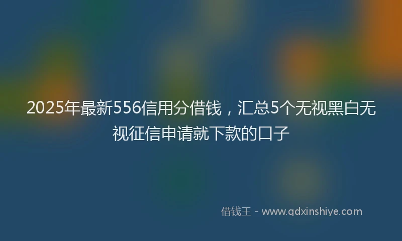 2025年最新556信用分借钱，汇总5个无视黑白无视征信申请就下款的口子