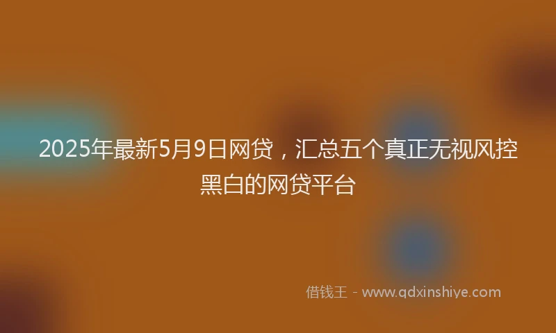 2025年最新5月9日网贷，汇总五个真正无视风控黑白的网贷平台