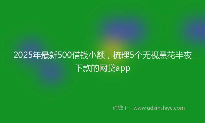 2025年最新500借钱小额，梳理5个无视黑花半夜下款的网贷app