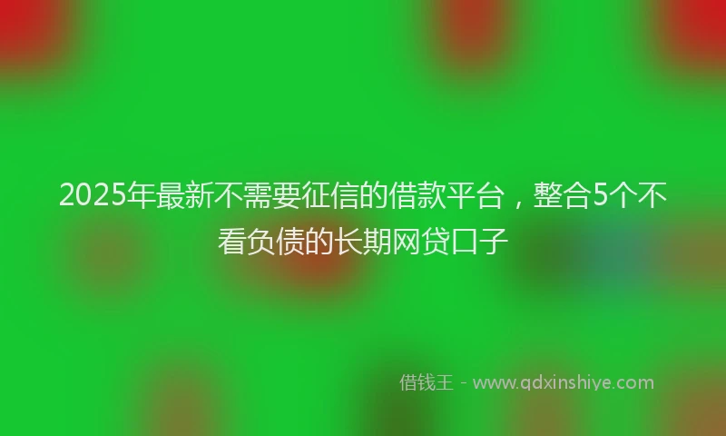 2025年最新不需要征信的借款平台，整合5个不看负债的长期网贷口子