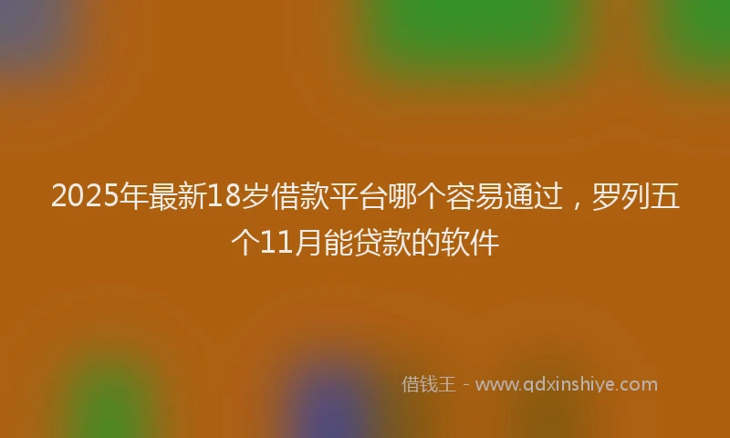 2025年最新18岁借款平台哪个容易通过，罗列五个11月能贷款的软件