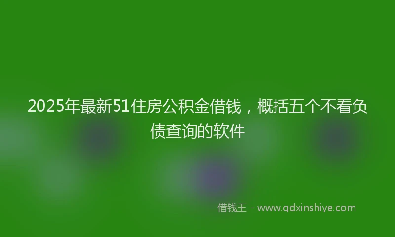 2025年最新51住房公积金借钱，概括五个不看负债查询的软件