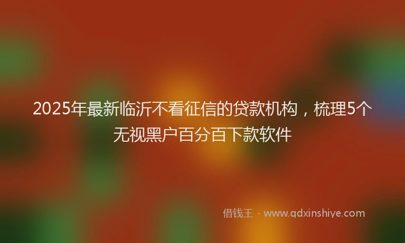 2025年最新临沂不看征信的贷款机构，梳理5个无视黑户百分百下款软件