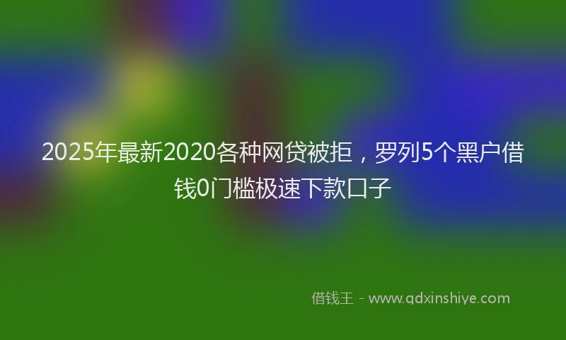 2025年最新2020各种网贷被拒，罗列5个黑户借钱0门槛极速下款口子