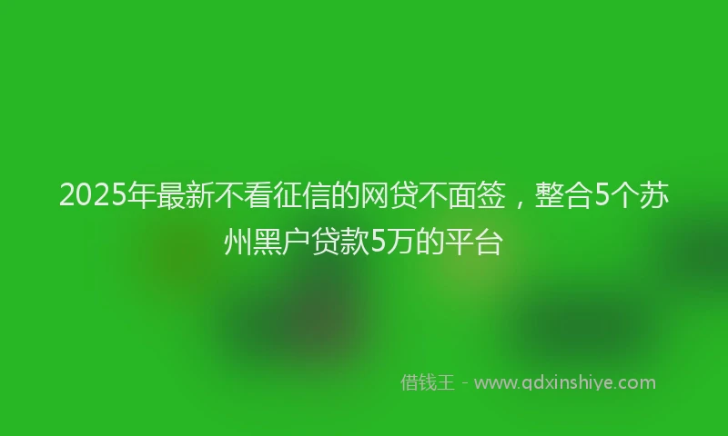 2025年最新不看征信的网贷不面签，整合5个苏州黑户贷款5万的平台