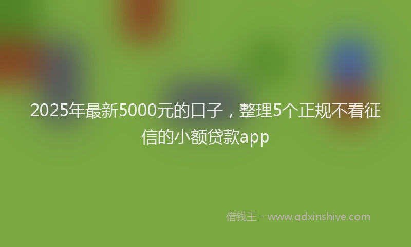 2025年最新5000元的口子，整理5个正规不看征信的小额贷款app