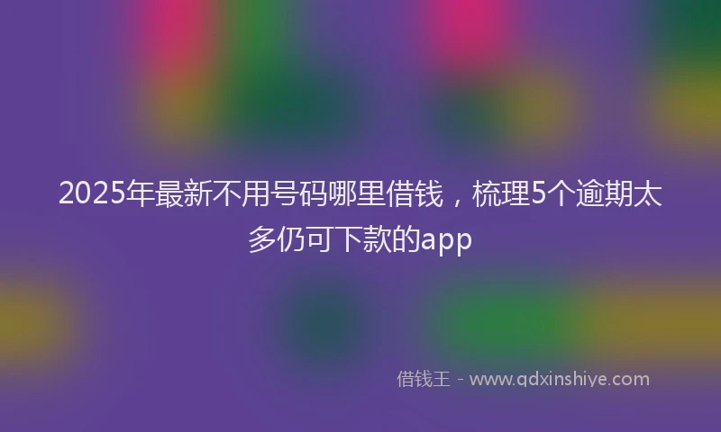 2025年最新不用号码哪里借钱，梳理5个逾期太多仍可下款的app