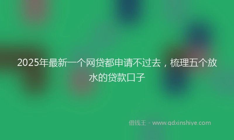2025年最新一个网贷都申请不过去，梳理五个放水的贷款口子