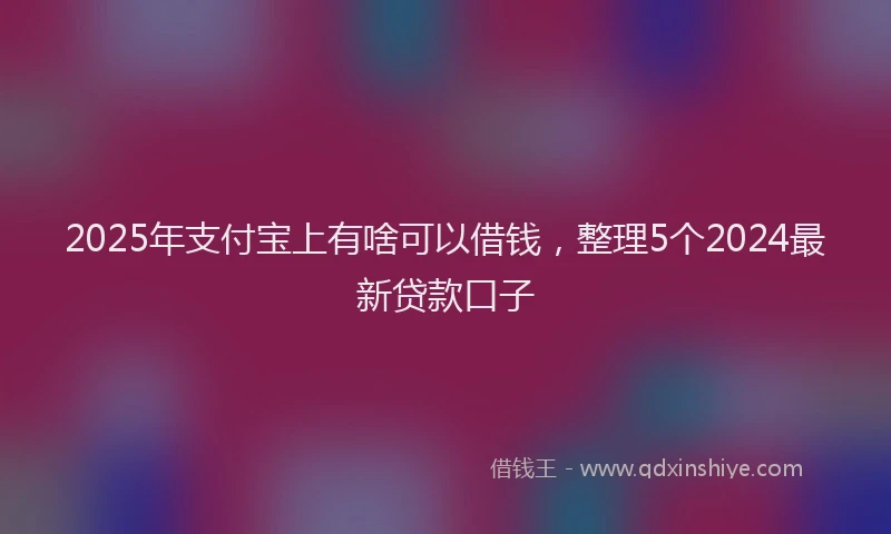 2025年支付宝上有啥可以借钱，整理5个2024最新贷款口子