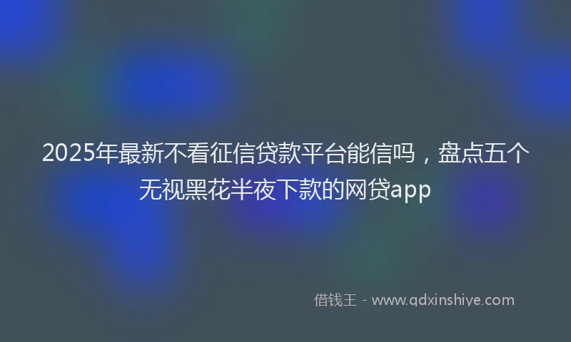 2025年最新不看征信贷款平台能信吗，盘点五个无视黑花半夜下款的网贷app