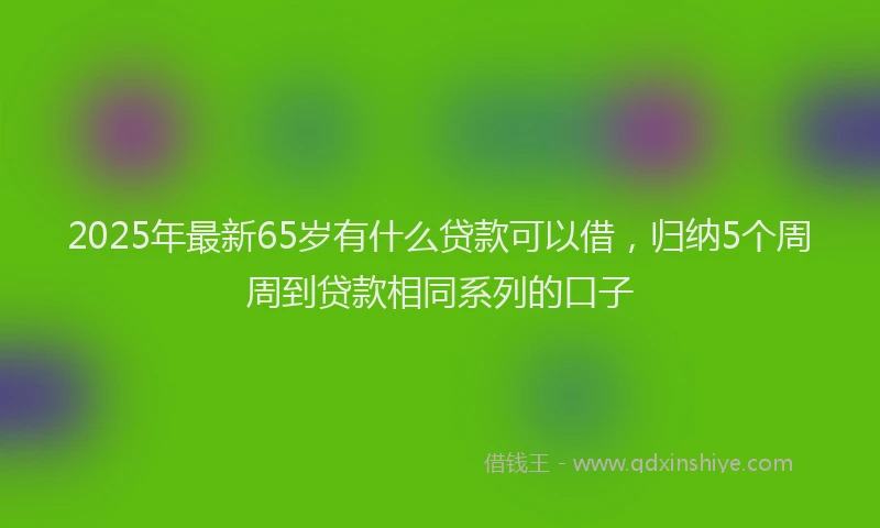 2025年最新65岁有什么贷款可以借，归纳5个周周到贷款相同系列的口子