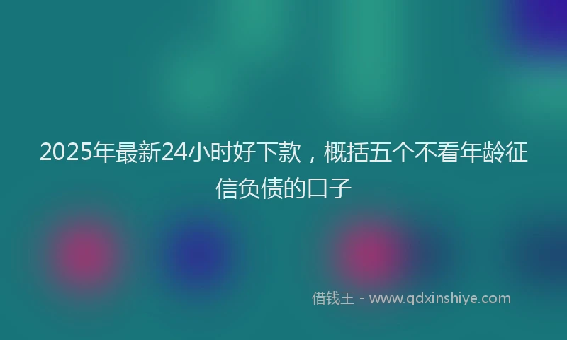 2025年最新24小时好下款，概括五个不看年龄征信负债的口子