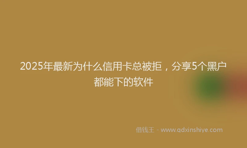 2025年最新为什么信用卡总被拒，分享5个黑户都能下的软件