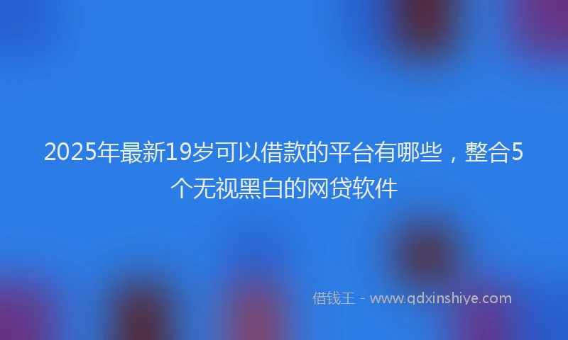 2025年最新19岁可以借款的平台有哪些，整合5个无视黑白的网贷软件