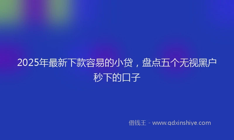 2025年最新下款容易的小贷，盘点五个无视黑户秒下的口子