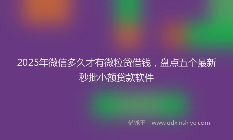 2025年微信多久才有微粒贷借钱，盘点五个最新秒批小额贷款软件